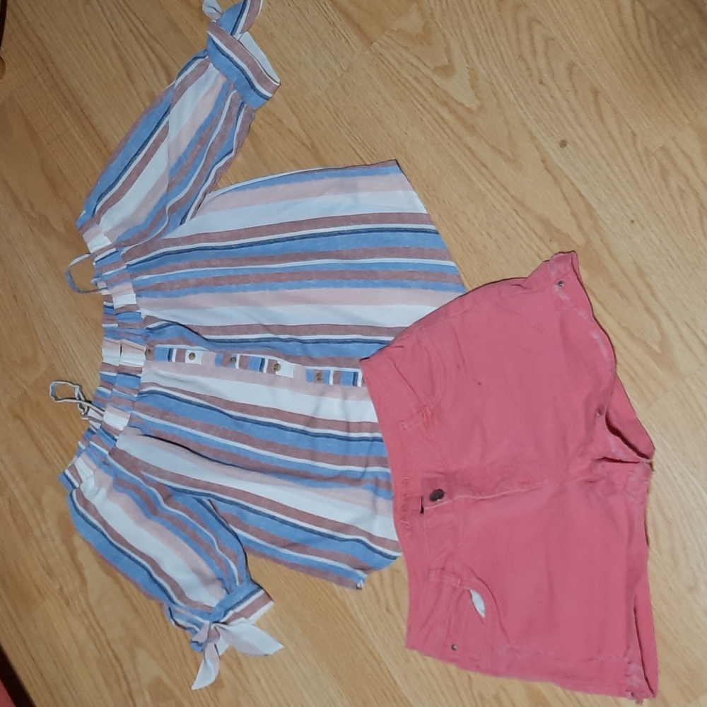Massini jean shorts and Pheasant top